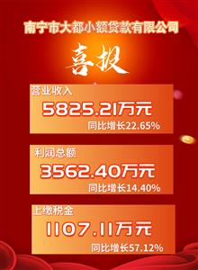 大都小貸公司營收利潤雙增長，提前超額完成年度經營目標任務