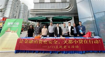 小貸公司開展“讓金融消費更安全，大都小貸在行動！”3.15主題黨日活動