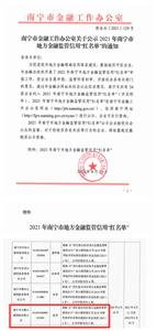 大都小貸公司再次入選南寧市地方金融監管信用“紅名單”