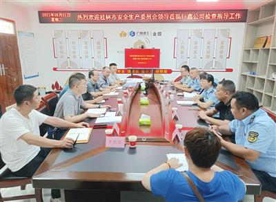 桂林市安委辦到巨鑫公司開展安全生產專項督查